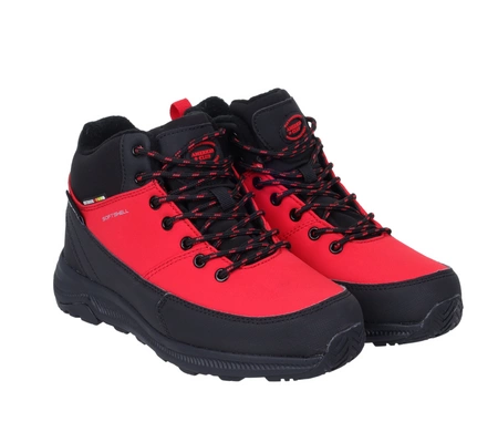 Czerwone buty zimowe chłopięce śniegowce softshell trzewiki American Club