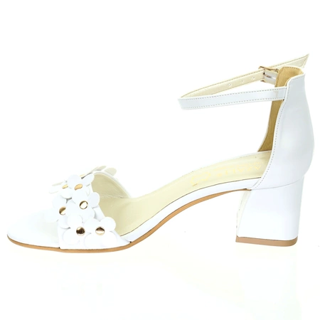 Białe sandały damskie na szerokim obcasie Daisy od Azali