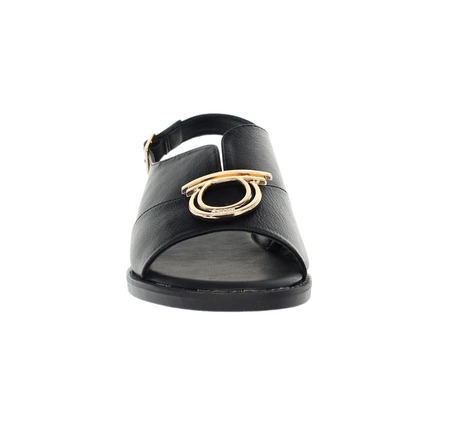 Czarne płaskie sandały damskie zabudowane VINCEZA