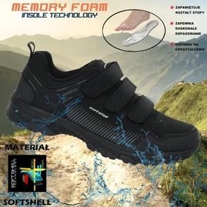 Adidasy męskie na rzepy górskie buty robocze z odblaskami American Club