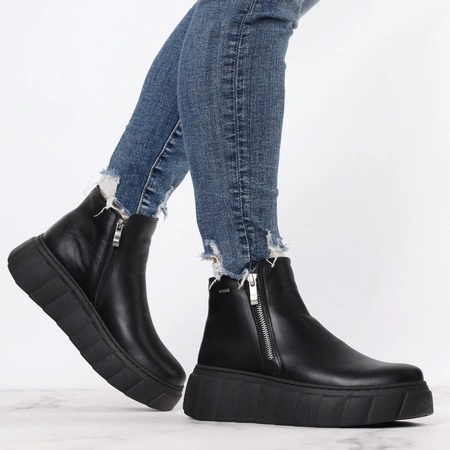 Modne półbuty damskie zimowe ze skóry naturalnej Polskie Gino Fabiani