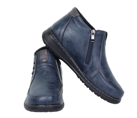 Granatowe trzewiki damskie ciepłe komfortowe buty zimowe UNISOFT