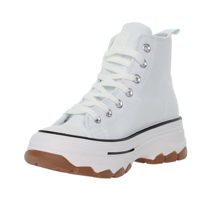 Wysokie białe trampki damskie na platformie adidasy NEWS