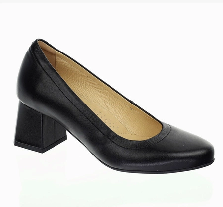 Czarne komfortowe czółenka na obcasie Gino Fabiani