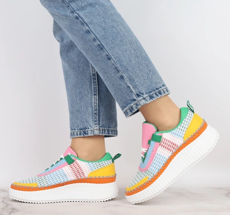Kolorowe adidasy damskie półbuty sportowe plecione Mc Braun