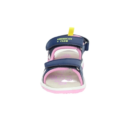 Wytrzymałe sandałki dziecięce dla dziewczynki świecące podeszwy American Club