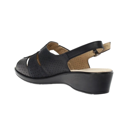 Czarne wygodne sandały damskie ortopedyczne Polskie Unisoft