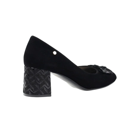 Czarne wygodne czółenka na szerokim obcasie Jasmine od Azali