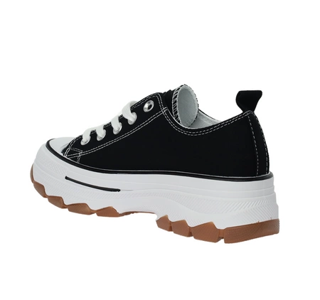 Czarne adidasy trampki damskie na grubej podeszwie platformie NEWS