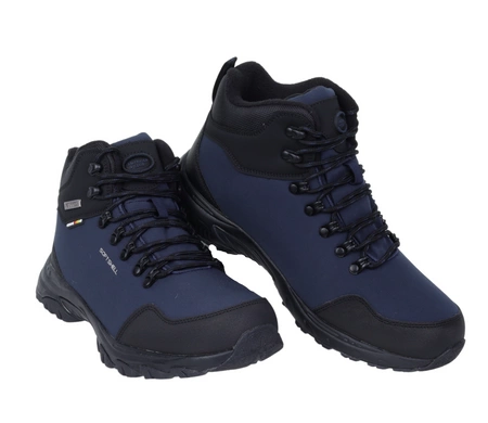 Granatowe półbuty męskie zimowe trzewiki wodoodporne SOFTSHELL American Club