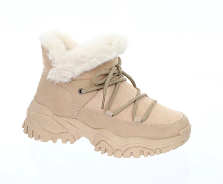 Śniegowce damskie sneakarsy ocieplane futerkiem Jezzi