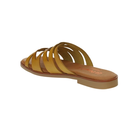 Skórzane klapki damskie płaskie Hiszpańskie El Pimpi