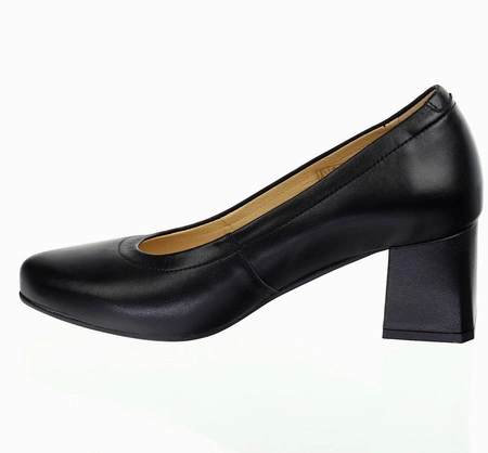 Czarne komfortowe czółenka na obcasie Gino Fabiani