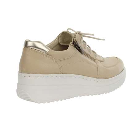 Skórzane beżowe adidasy damskie Helios