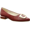 Bordowe baleriny damskie eleganckie z klamrą Jezzi
