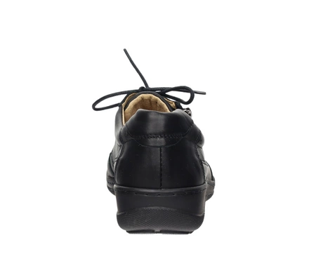 Czarne półbuty damskie skórzane komfortowe Helios model 357