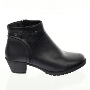 Czarne komfortowe buty zimowe na niskim obcasie Jezzi