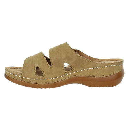 Profilowane klapki damskie na rzepy i grubej podeszwie Jezzi