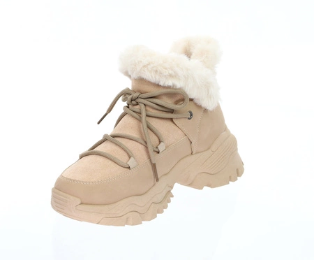 Śniegowce damskie sneakarsy ocieplane futerkiem Jezzi