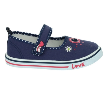 Balerinki tekstylne dla dziewczynki z paskiem na rzepy  American Club