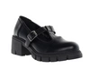 Czarne półbuty na klocku i platformie z zapinanym paskiem z klamrą EMU Jezzi