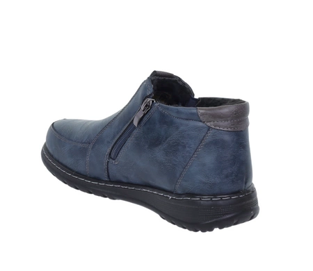 Granatowe trzewiki damskie ciepłe komfortowe buty zimowe UNISOFT