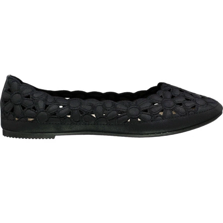 Czarne baleriny damskie ażurowe eleganckie Jezzi