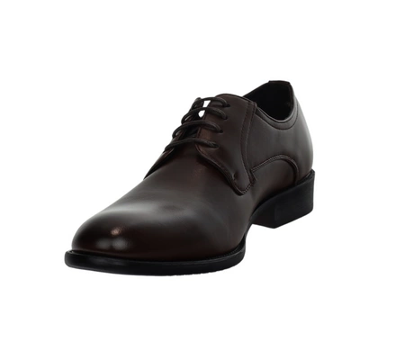 Brązowe męskie półbuty eleganckie garniturowe UNISOFT
