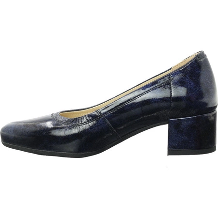 Skórzane polskie czółenka damskie na niskim obcasie Gino Fabiani