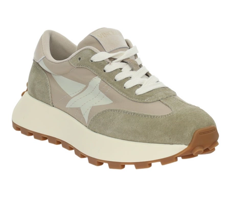 Beżowe skórzane sneakersy damskie adidasy VINCEZA