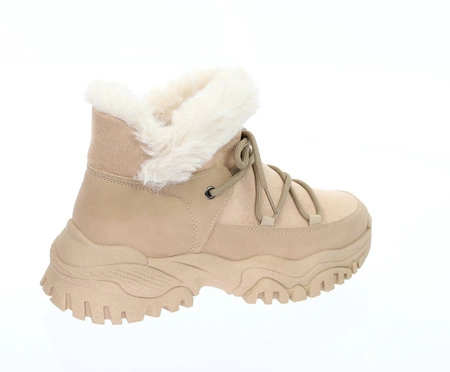 Śniegowce damskie sneakarsy ocieplane futerkiem Jezzi