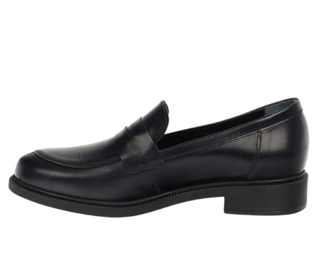 Czarne skórzane lordsy damskie od RYŁKO