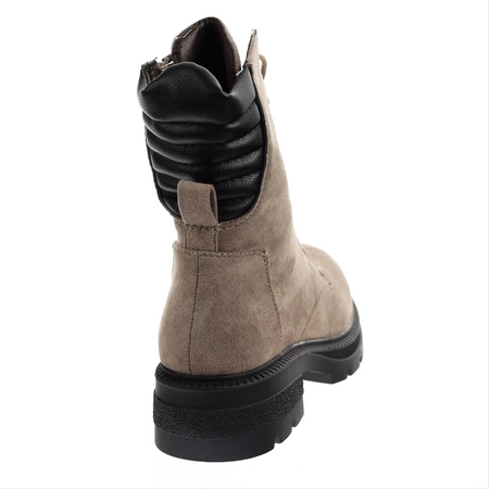 Płaskie zamszowe botki traperki buty zimowe Jezzi