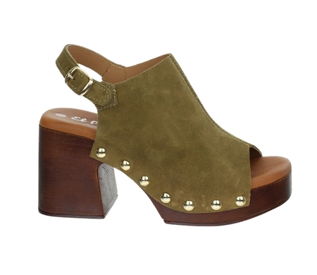 Skórzane sandały na wysokim obcasie i platformie z ćwiekami Hiszpańskie El Pimpi