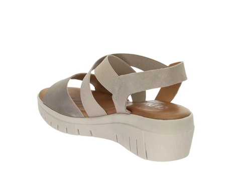 Skórzane sandały damskie na niskiej koturnie Hiszpańskie El Pimpi