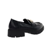 Czarne mokasyny damskie lordsy z klamrą Jezzi