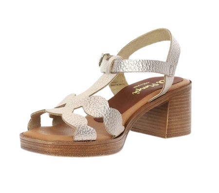 Modne sandały hiszpańskie na obcasie ze skory naturalnejEl Pimpi - Made in Spain