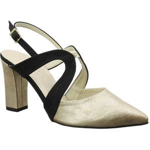 Modne czółenka złote na obcasie Azali