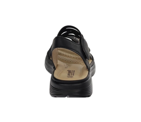 Czarne lekkie sandały damskie płaskie komfortowe na rzepy Jezzi