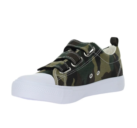 Trampki chłopięce na rzepy moro z gumowym czubkiem American Club