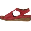 Czerwone płaskie sandały damskie skórzane Gino Fabiani - Produkt Polski
