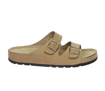 Klapki męskie skórzane regulowane na dwóch paskach Helios