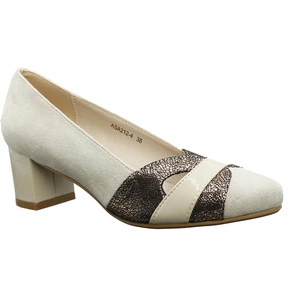 Beżowe czółenka damskie na obcasie Polskie Jezzi