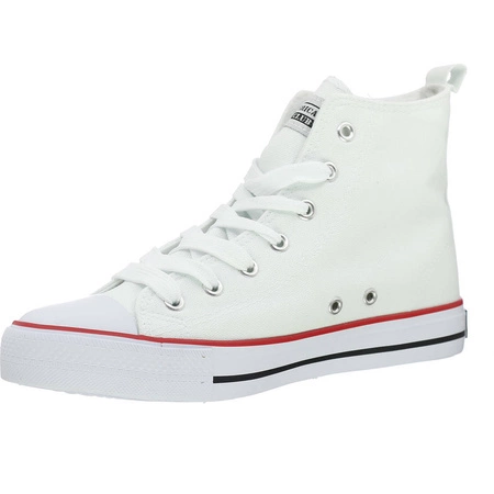 Białe trampki wysokie do kostki sznurowane American Club