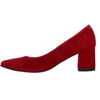 Czerwone czółenka damskie zamszowe na obcasie Massimo Lucchesi