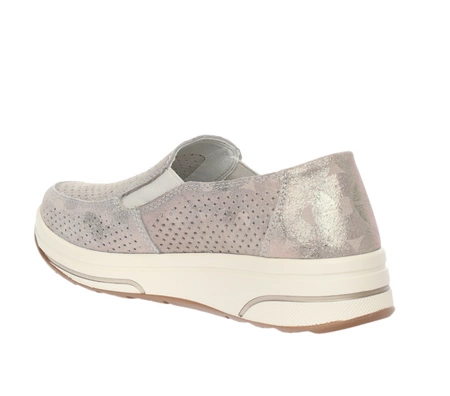 Beżowe skórzane półbuty damskie adidasy komfortowe Jezzi