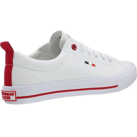 Białe trampki młodzieżowe sznurowane American Club