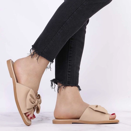 Cieliste klapki damskie płaskie Polskie Jezzi