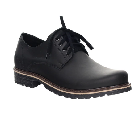 Czarne skórzane półbuty męskie derby POLBUT