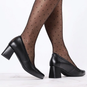 Czarne komfortowe czółenka na obcasie Gino Fabiani